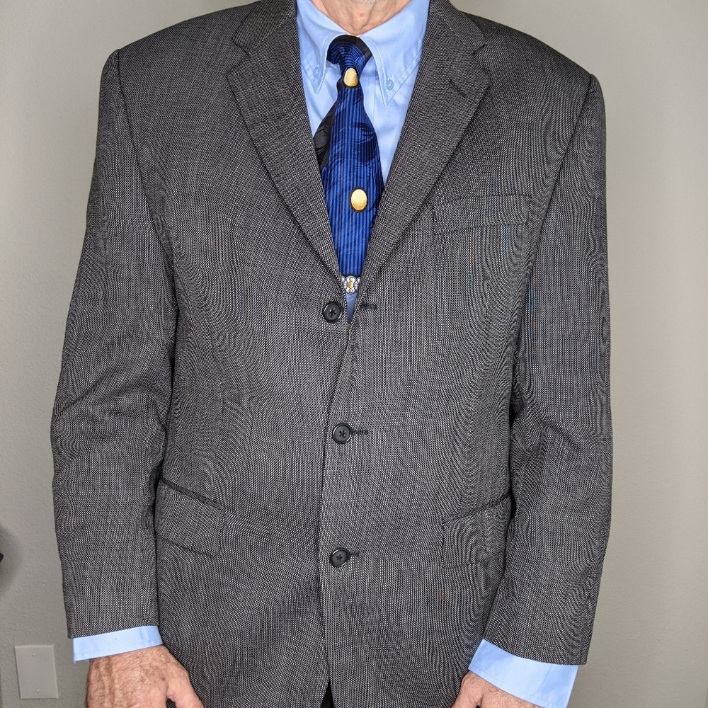 Calvin Klein 43R Grey Sport Coat Blazer Jacket